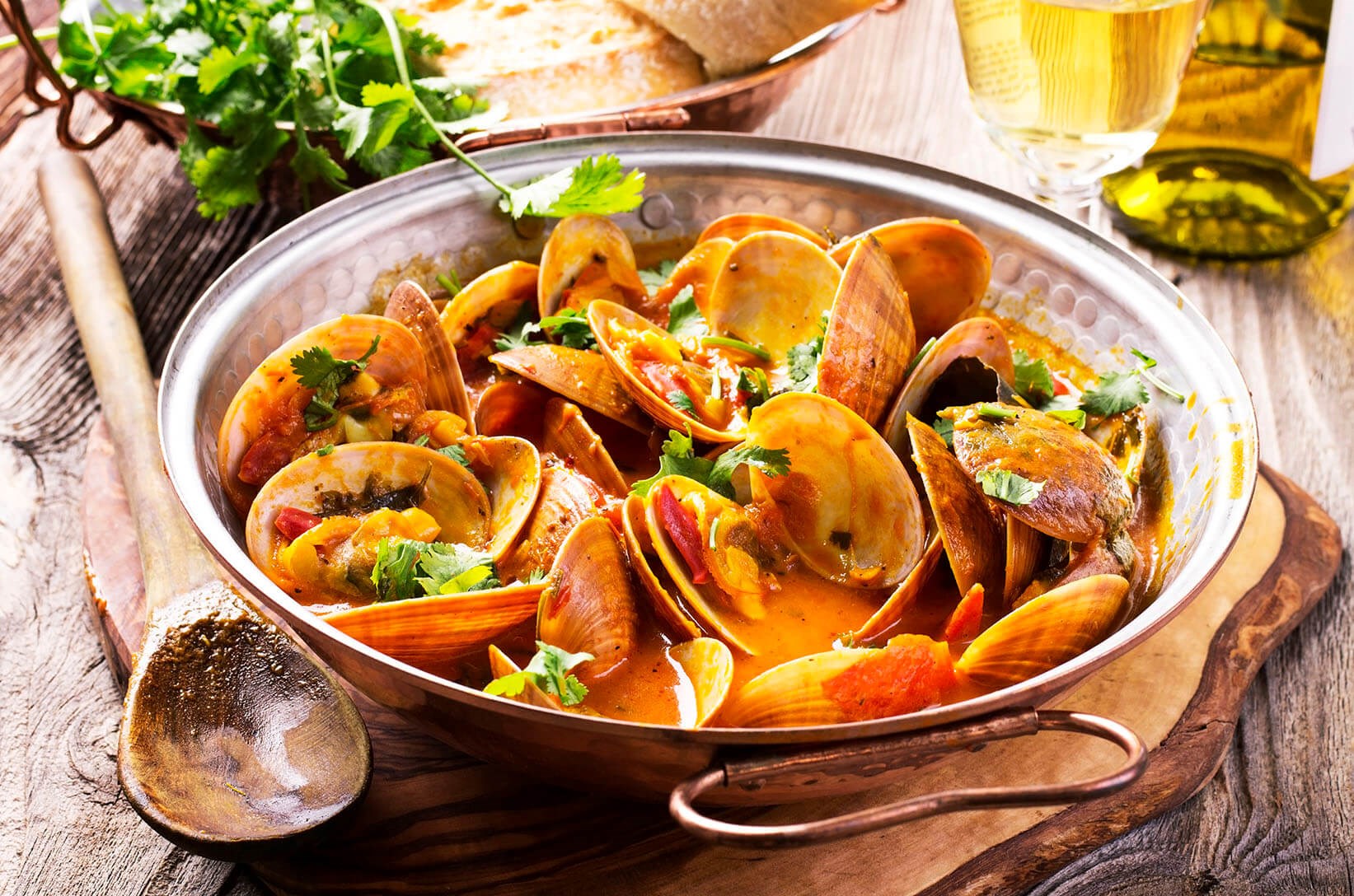 Beer Steamed Clams with Chorizo