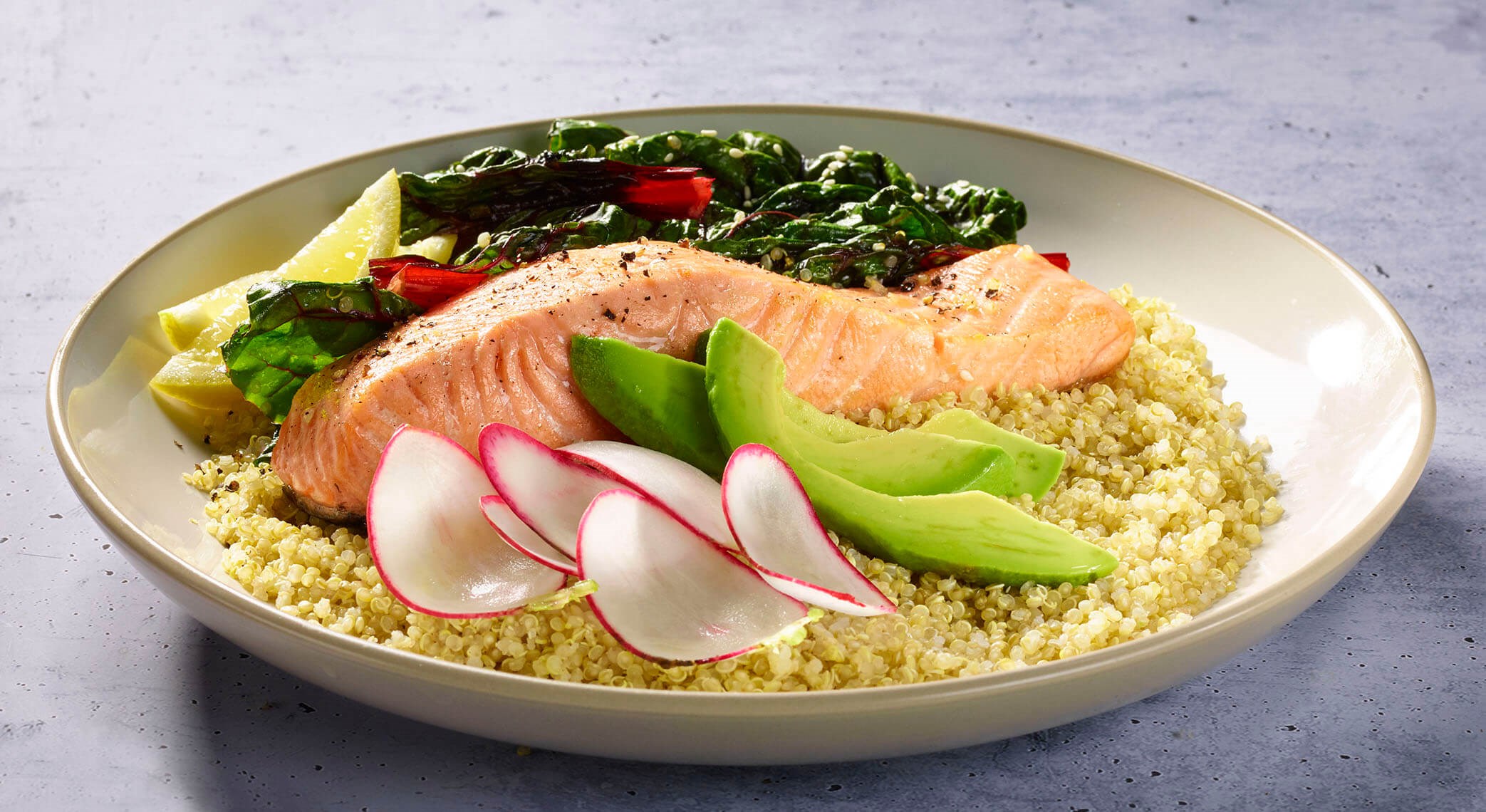 Quinoa Bowl with Salmon and Greens