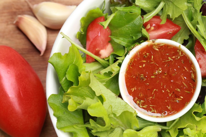 Green Salad with Tomato Vinaigrette