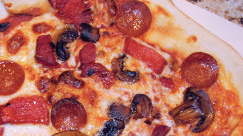 Spicy Pepperoni and Mushroom Pizza