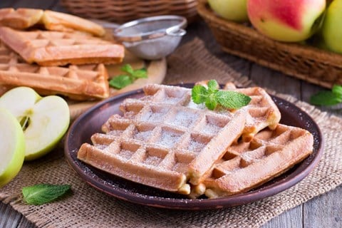 Apple Walnut Waffles - 16 Waffles