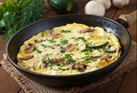 Omelet with Zucchini & Mushrooms