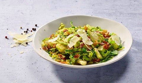 Sliced Brussels Sprouts Caesar Salad