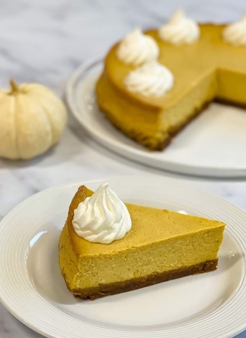 Pumpkin Cheesecake with Gingersnap Cookie Crust