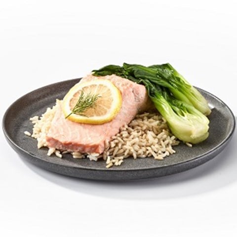 Miso Salmon with Brown Rice and Bok Choy