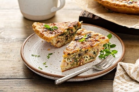 Spinach, Mushroom, and Gruyére Quiche