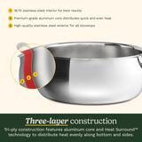 PureClad&trade; Triple-Ply 4.5 Qt. Stainless Steel Dutch Oven wth Cover 5