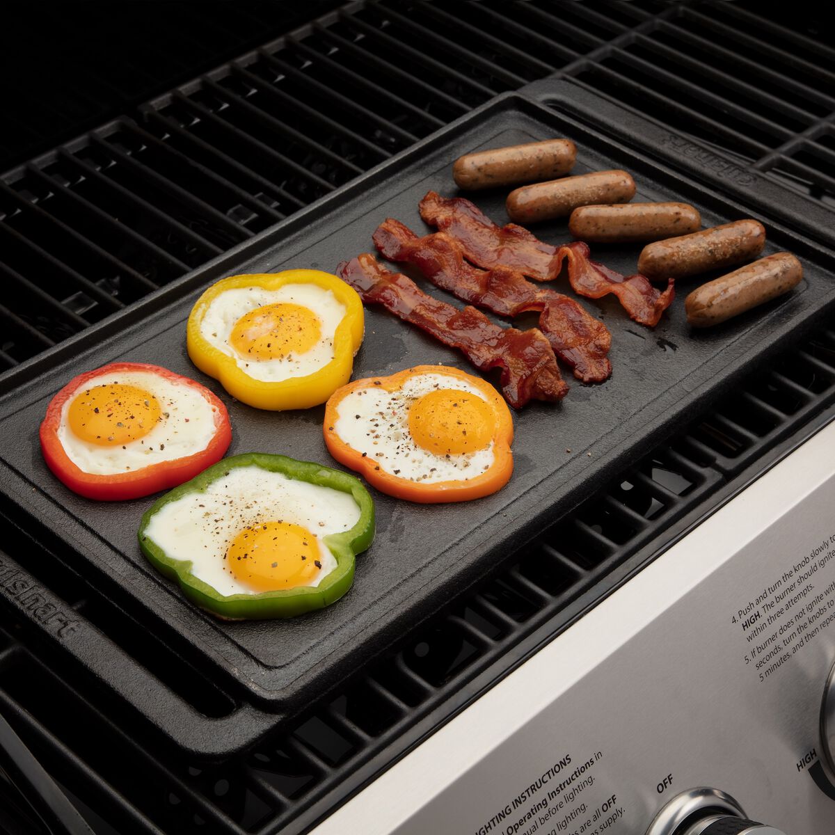 Reversible Cast Iron Grill/Griddle Plate 7