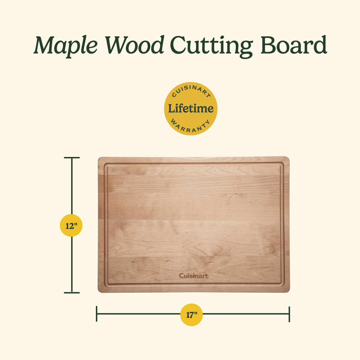 17&rdquo; Maple Wood Cutting Board 7