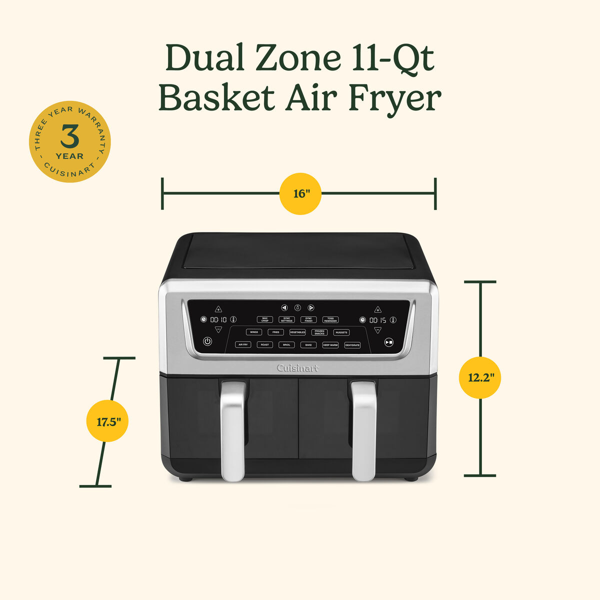 11-qt Dual Basket Air Fryer Pro