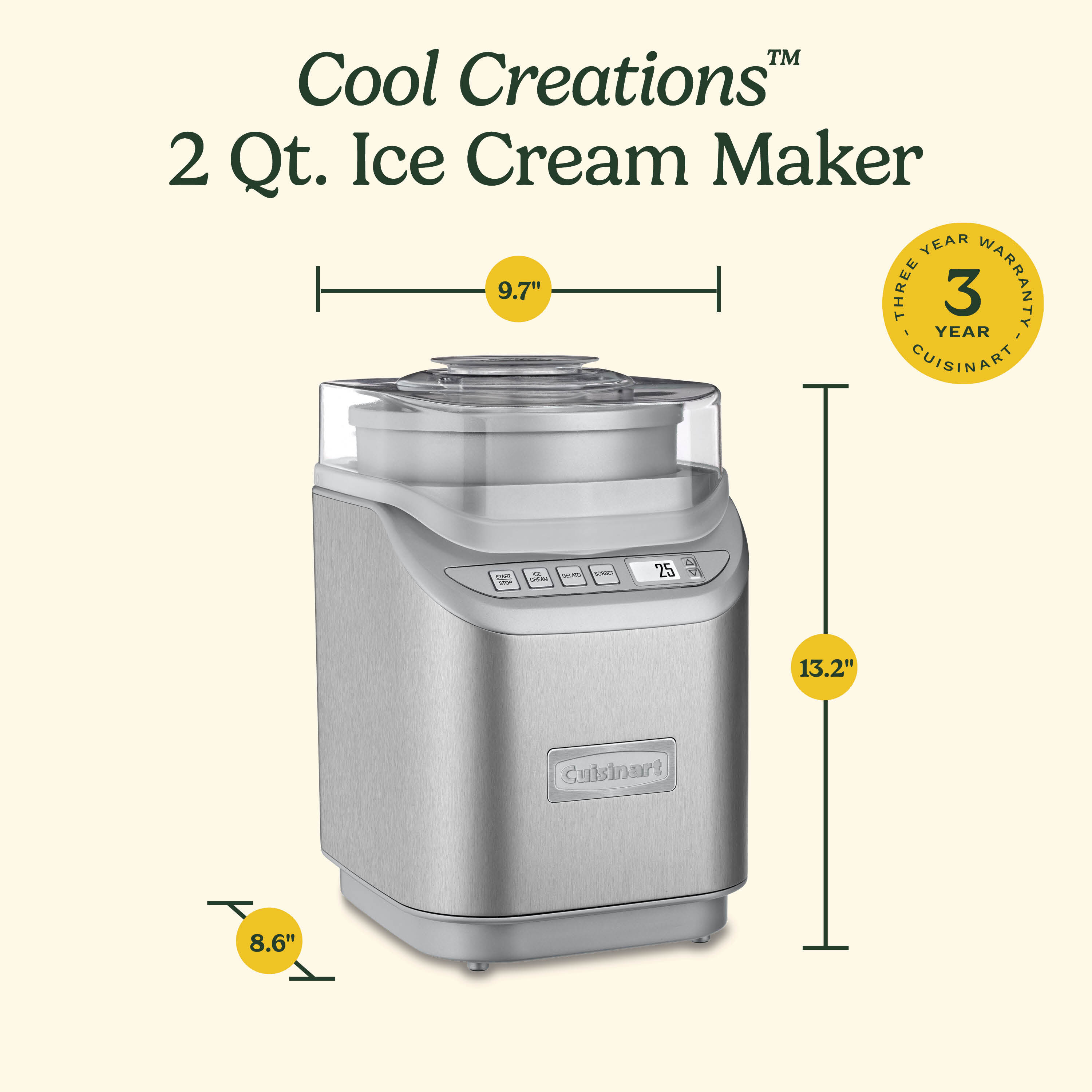 Cool Creations 2 Quart Ice Cream Maker - Cuisinart