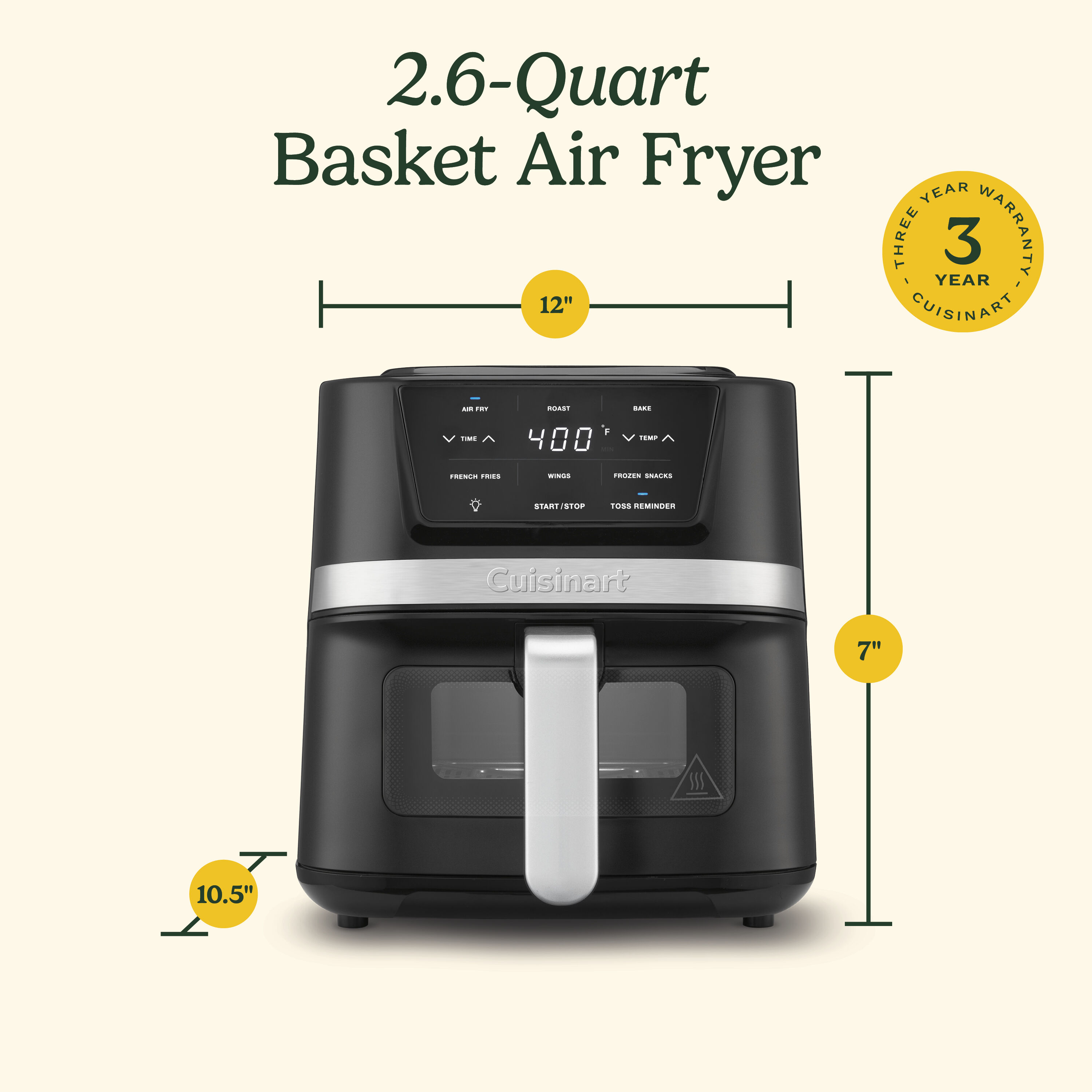 Small Digital Air Fryer, 2.6-qt Basket (AIR-80) - Cuisinart