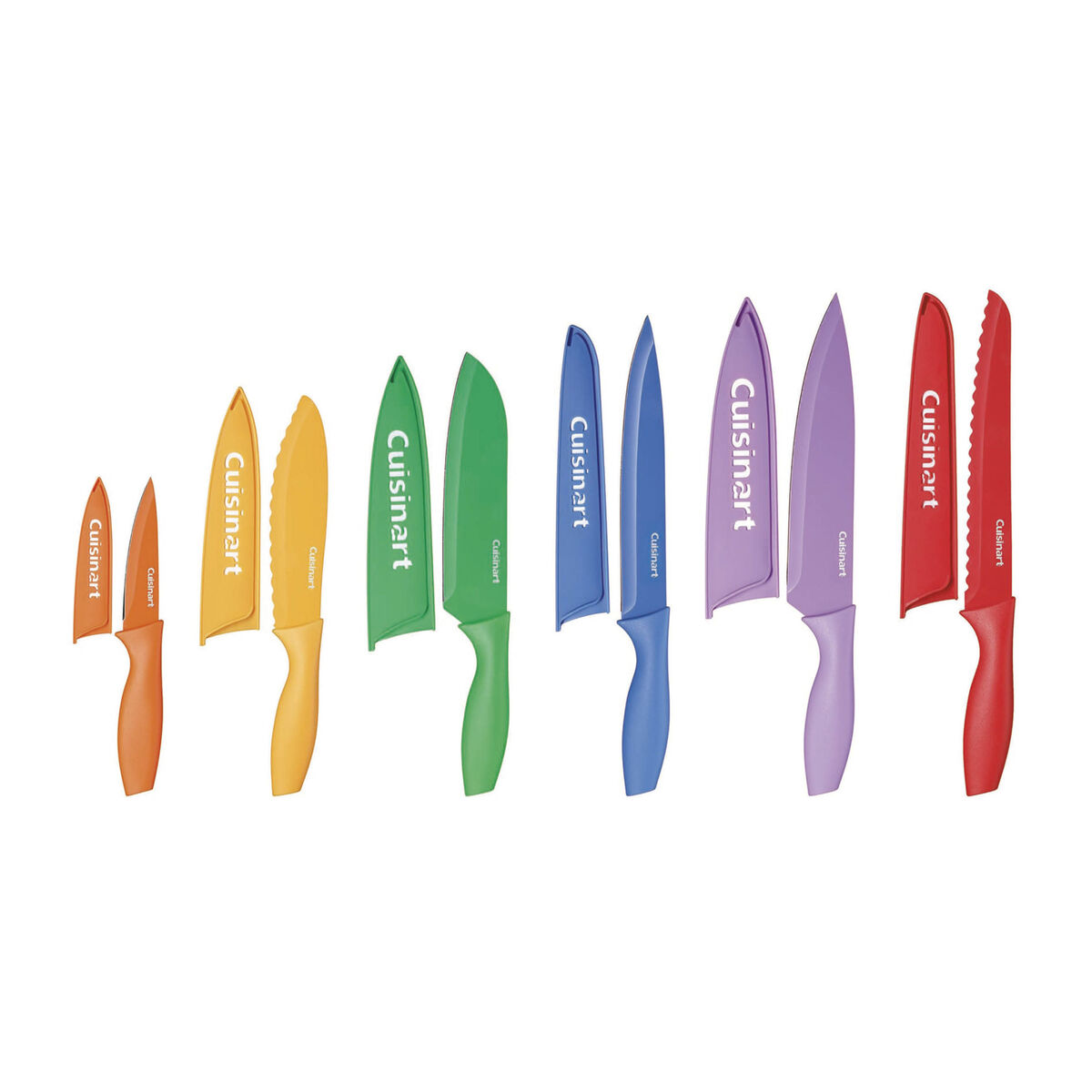 12 Piece Nonstick Color Knife Set with Blade Guards 1