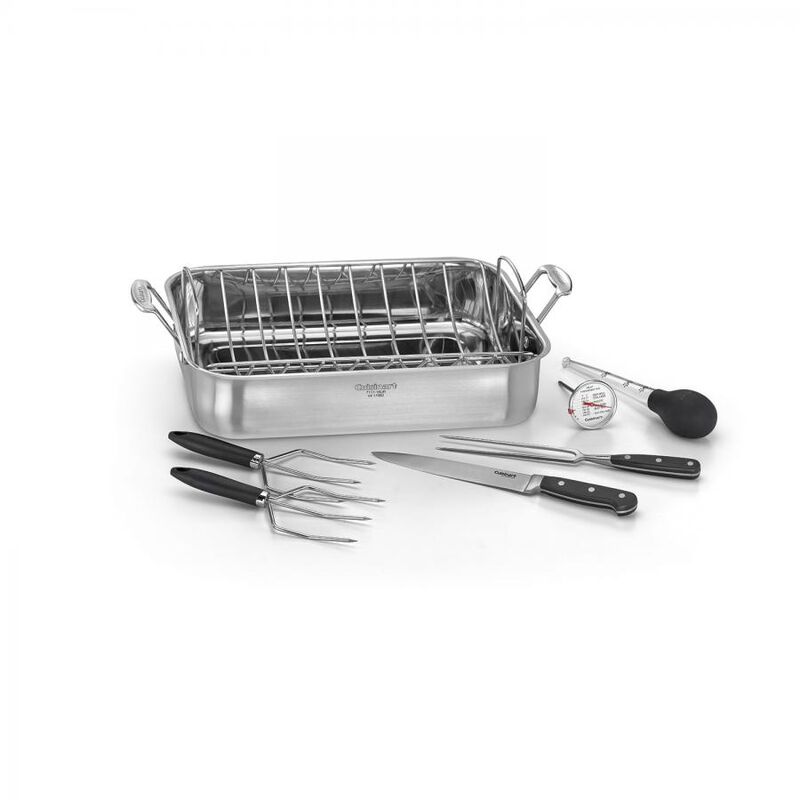 Discontinued Chef's Classic&trade; Stainless 16" Roaster Pan with Removable Rack Option 2