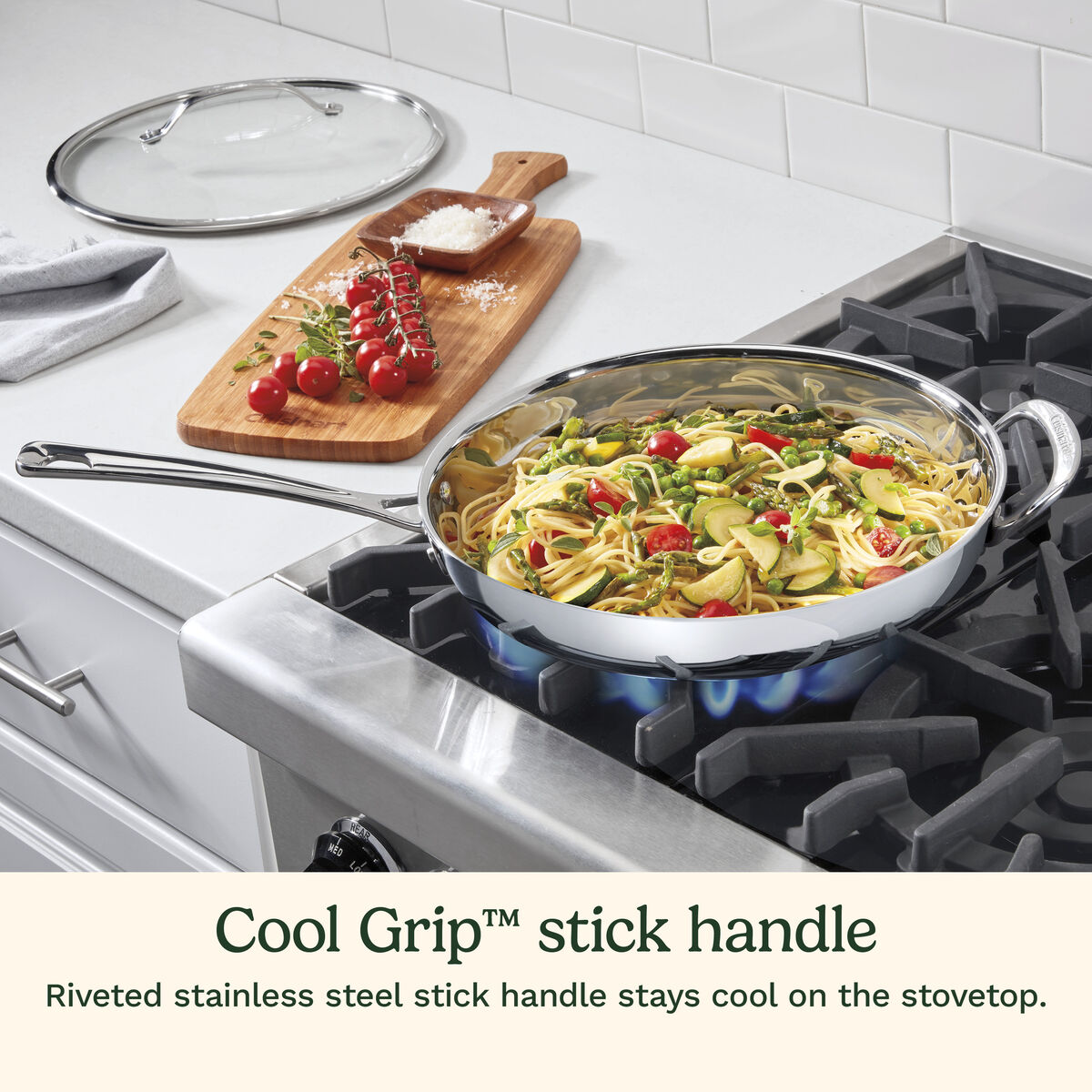 PureClad&trade; Triple-Ply 12" Stainless Steel Skillet with Helper Handle and Cover 7