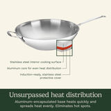 Chef's Classic&trade; Stainless 14" Stir-Fry Pan with Helper Handle & Glass Cover