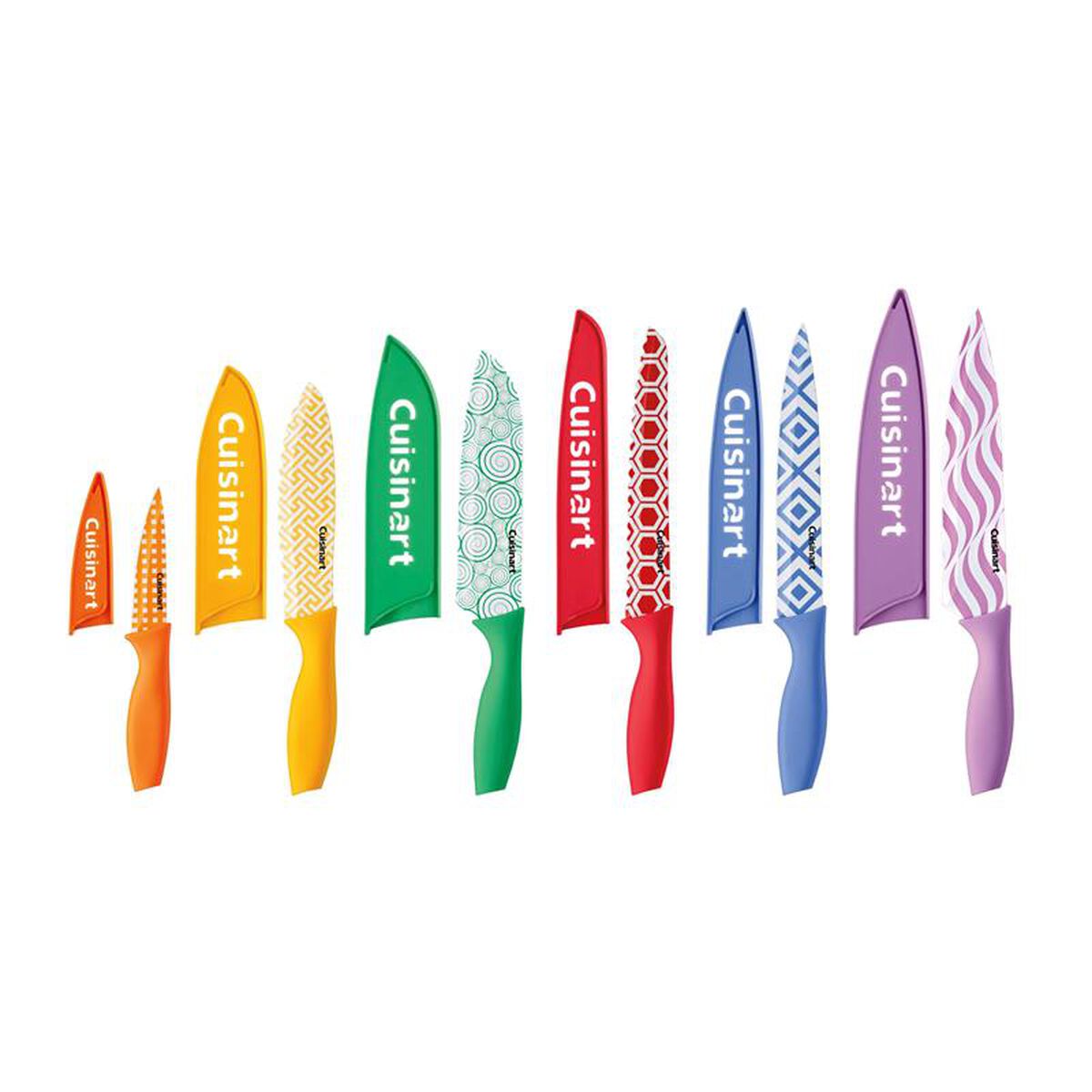 12 Piece Printed Color Knife Set with Blade Guards 1