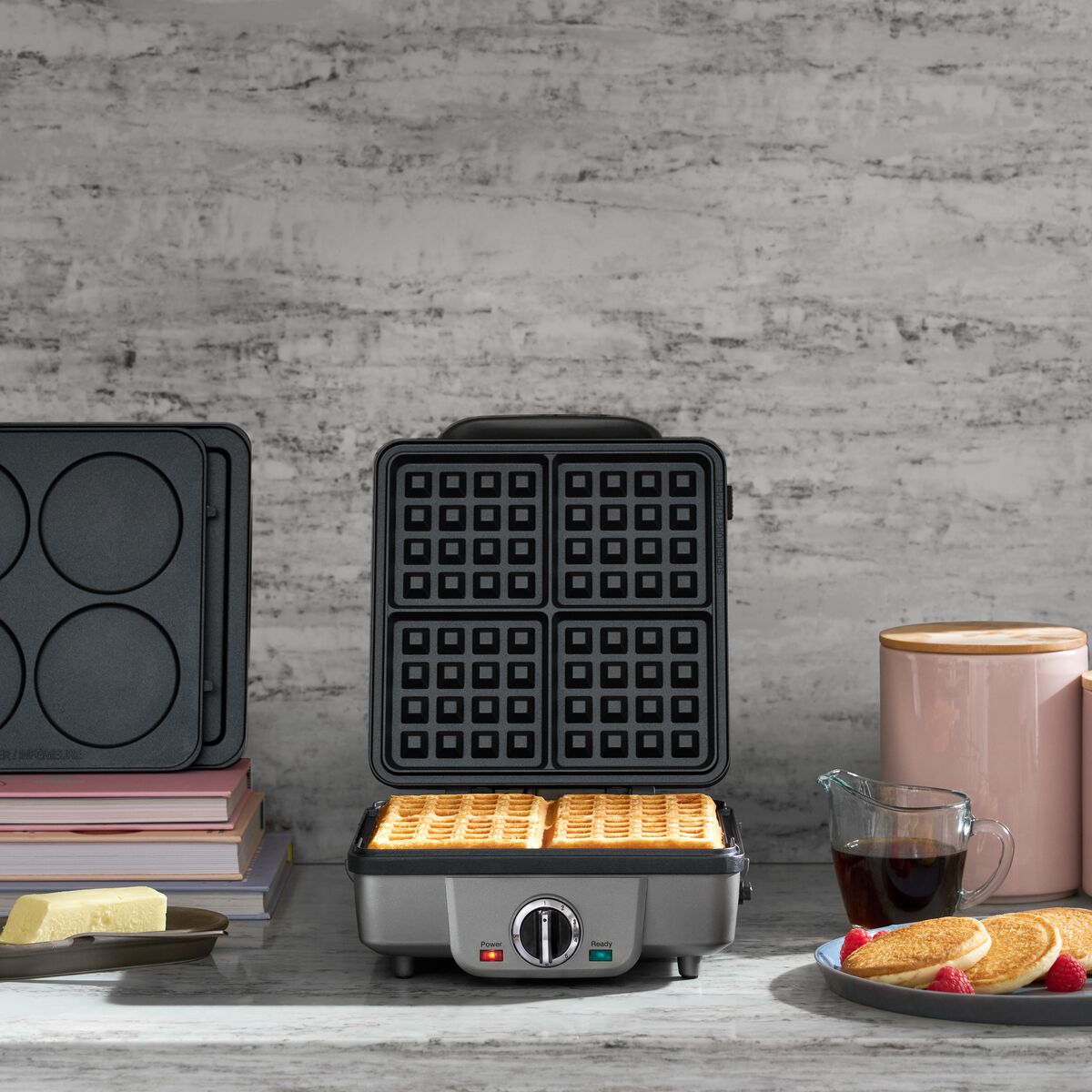 Belgian Waffle Maker with Pancake Plates