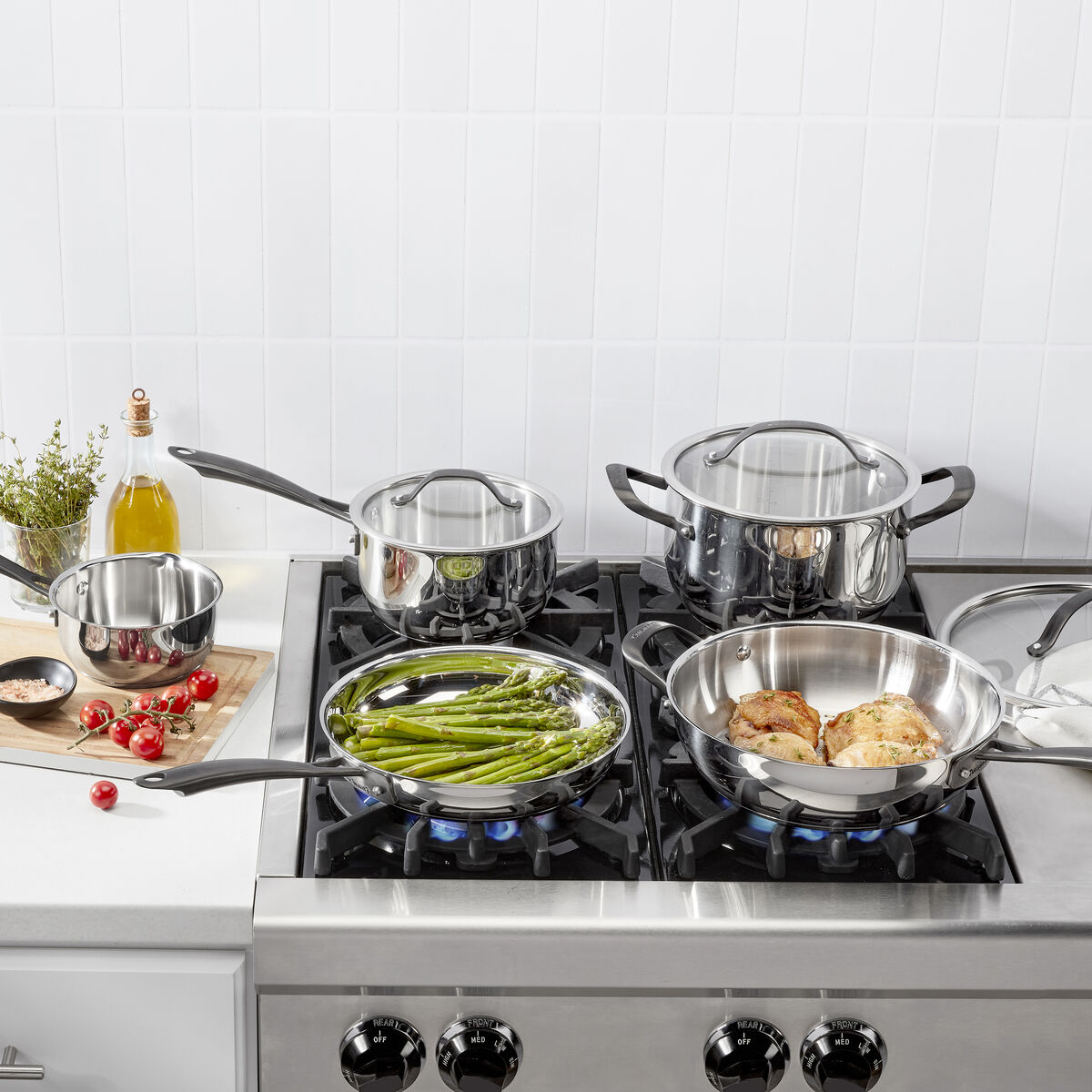 Radiant Pro Stainless&nbsp;with&nbsp;Brushed Titanium Finish 8-Pc Set 2