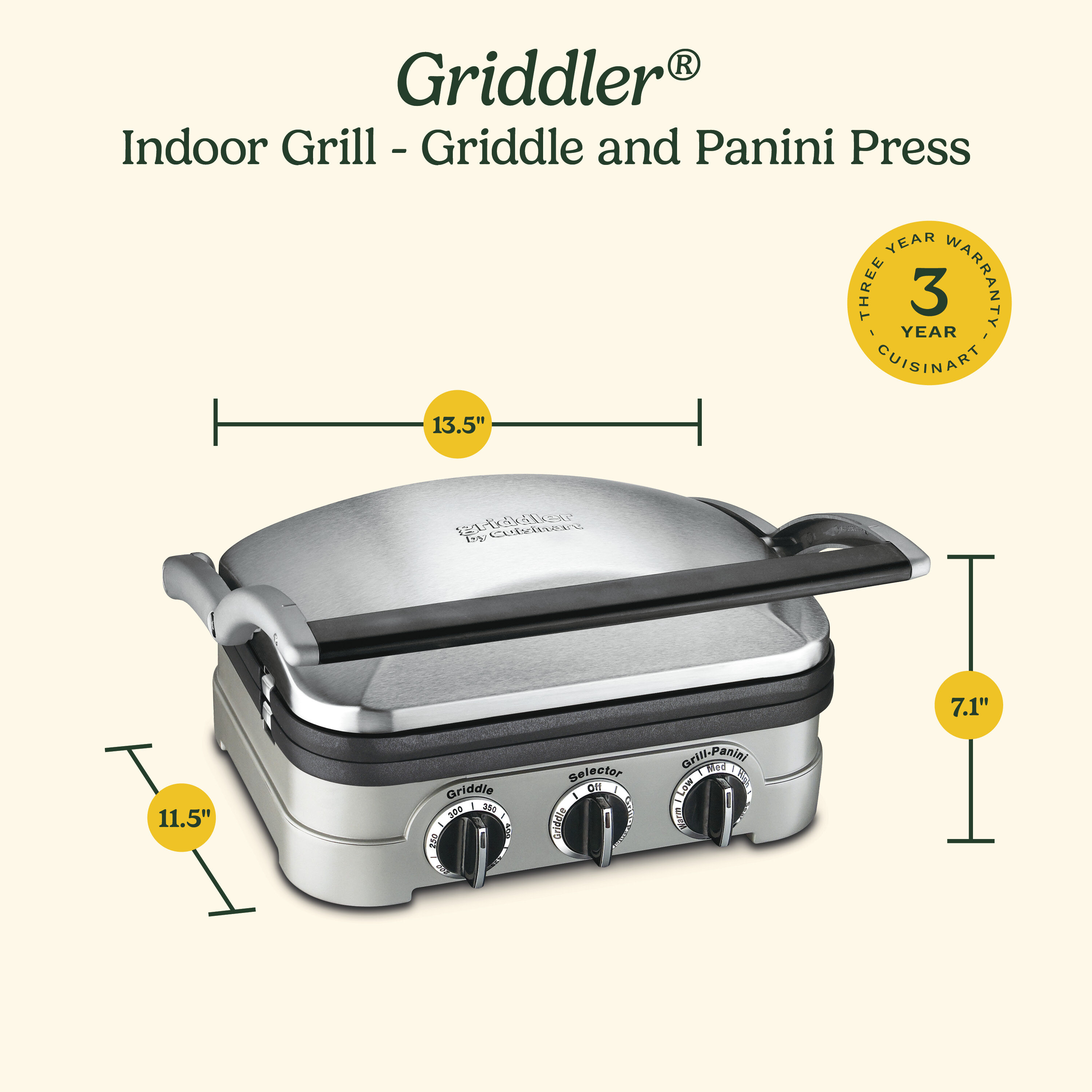 Griddler® Indoor Grill w/ Griddle & Panini Press | $30 Off