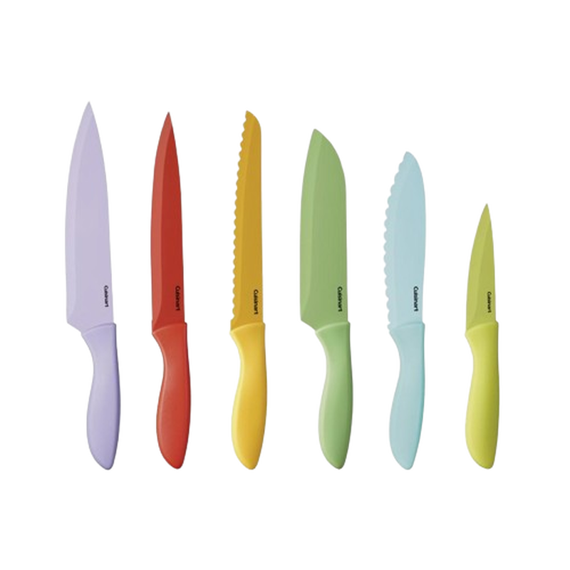 12 Piece Ceramic Coated Color Knife Set with Blade Guards