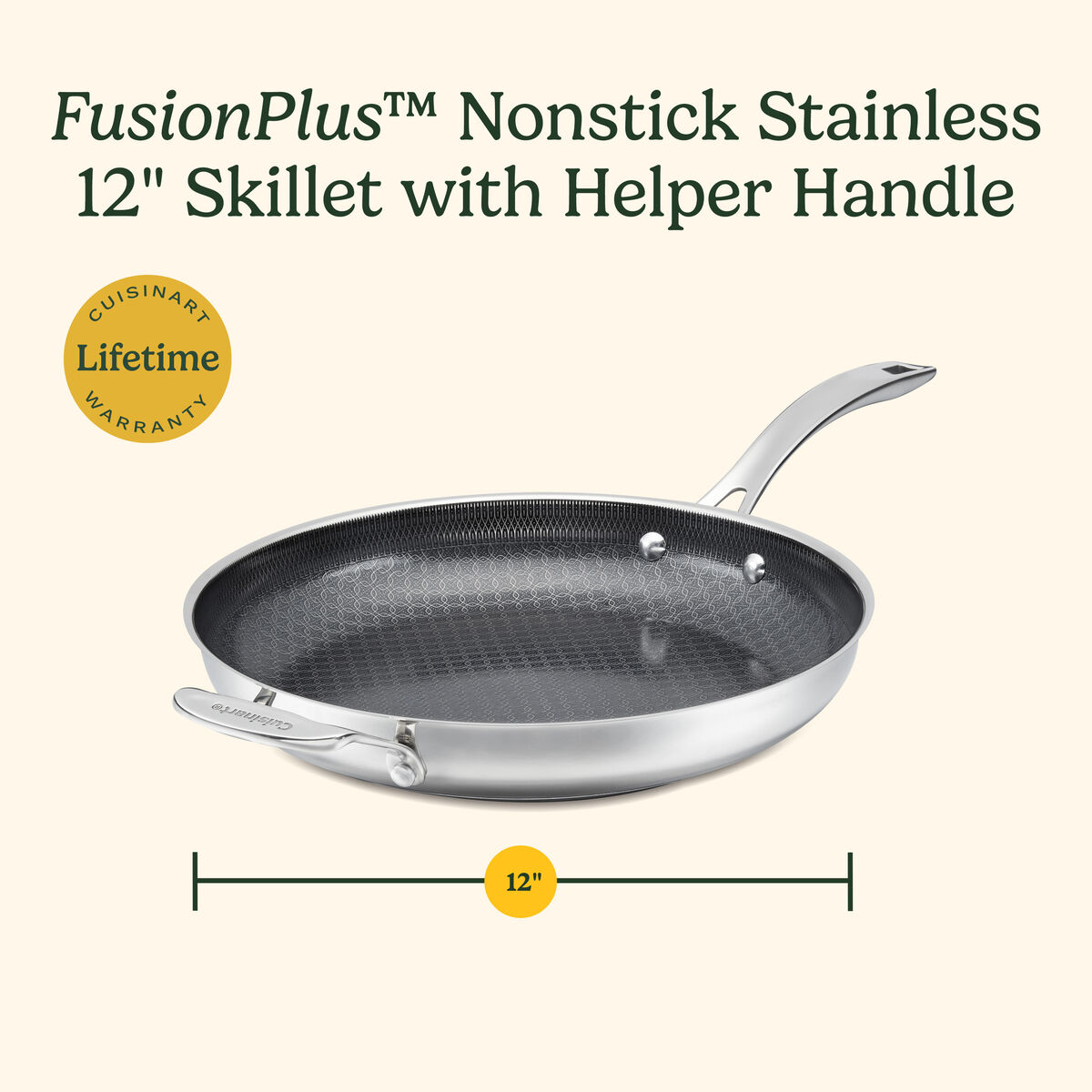 FusionPlus&reg; Hybrid Stainless Steel 12" Skillet with Helper 9