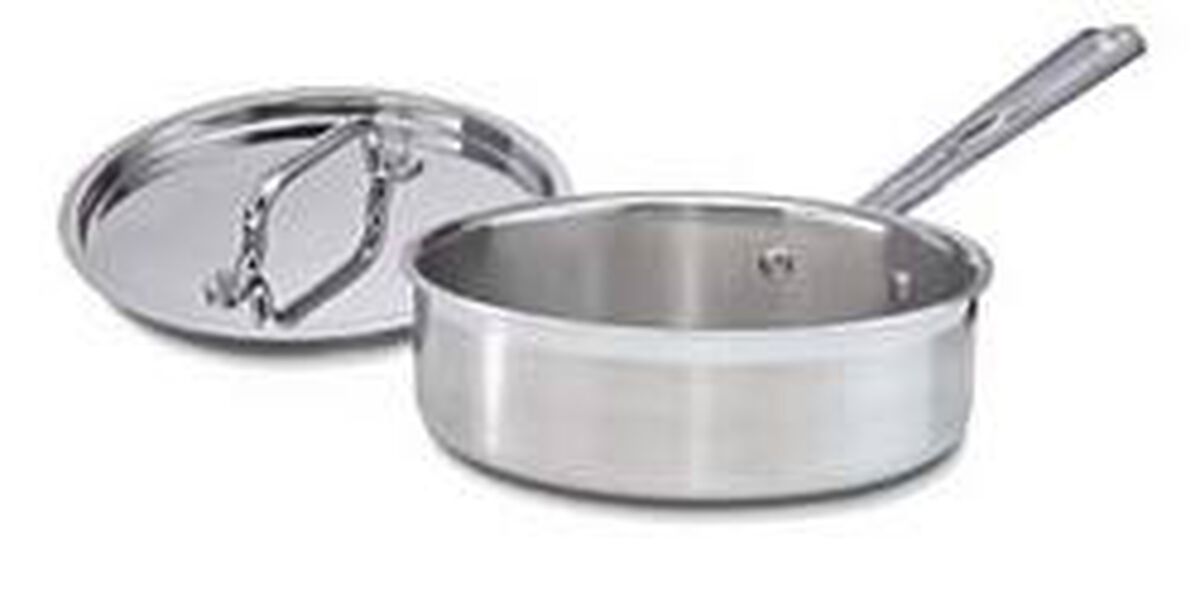 Discontinued Tri-Ply Stainless Steel 2 Qt. Saut&eacute; Pan with Cover 1
