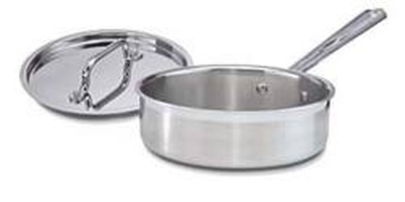 Discontinued Tri-Ply Stainless Steel 2 Qt. Saut&eacute; Pan with Cover