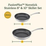 FusionPlus&reg; Hybrid Stainless Steel 2-Pk Skillets (8" & 10") 9