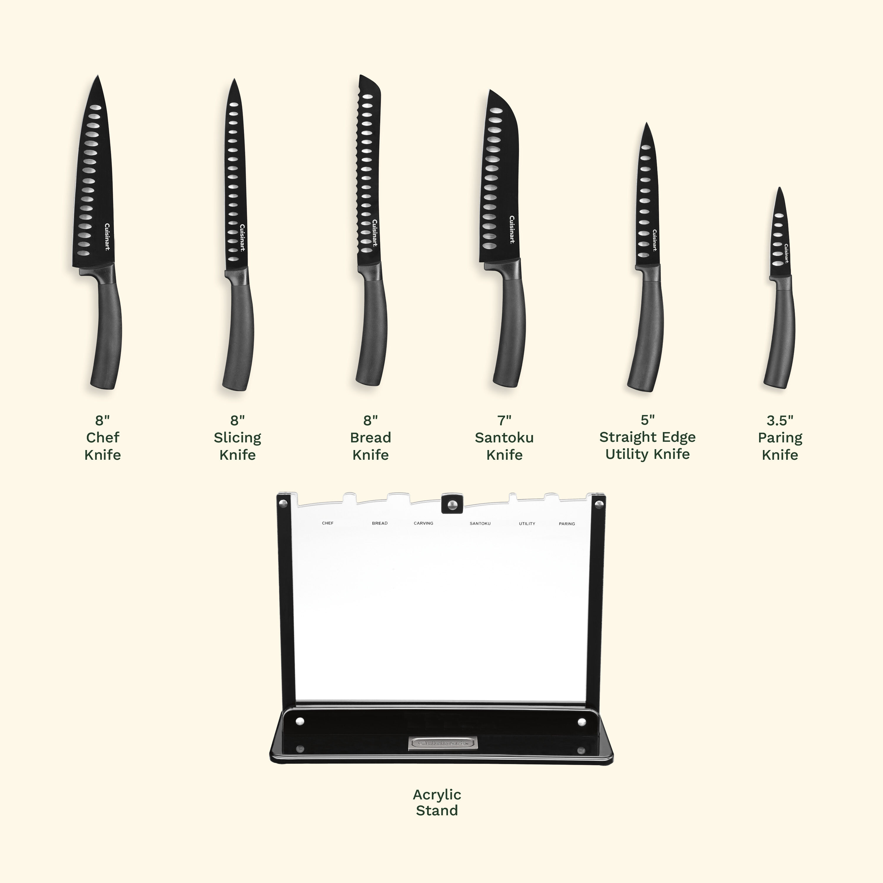 Nonstick Edge 7 Piece Knife Block Set - Cuisinart