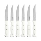 6pc White Triple Rivet Steak Knife Set 1