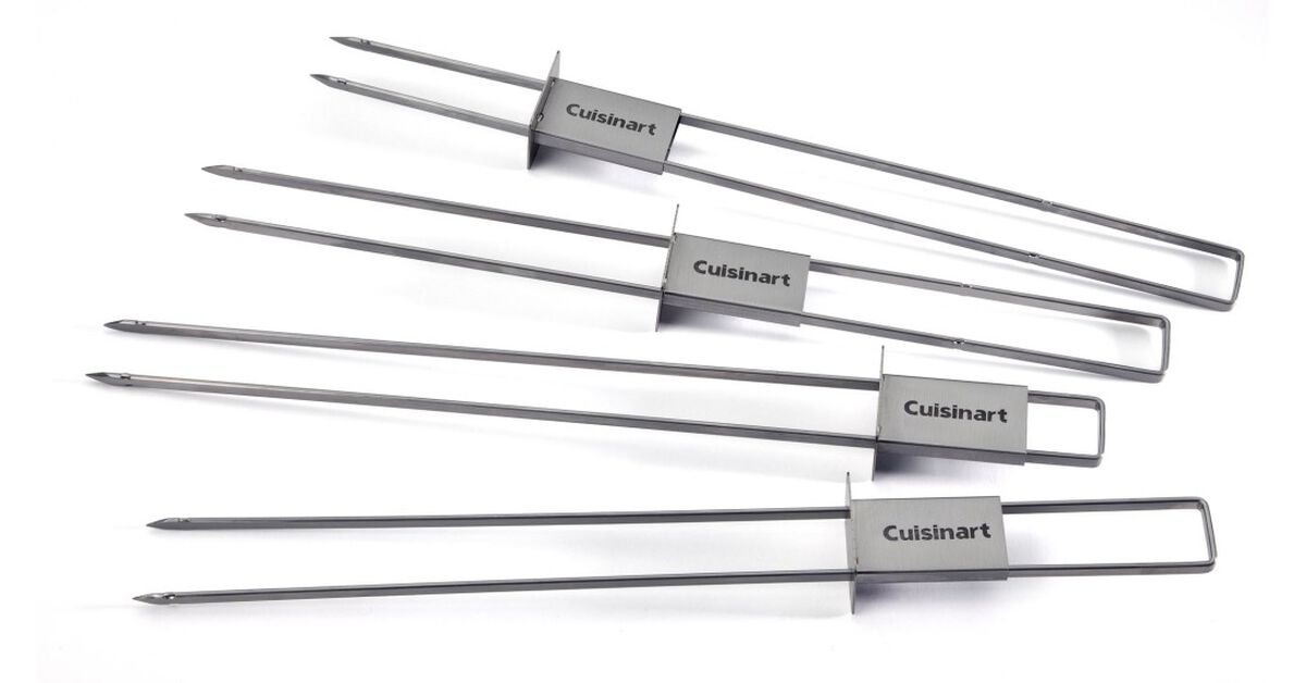 4 Pack Sliding Skewer Set - Built-in Slider Easily Removes Cooked Food 5