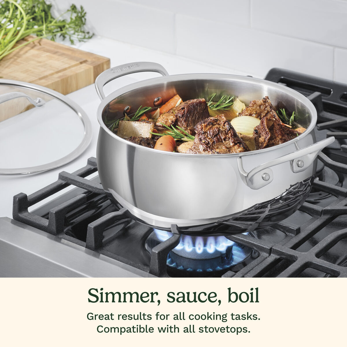 PureClad&trade; Triple-Ply 4.5 Qt. Stainless Steel Dutch Oven wth Cover 7