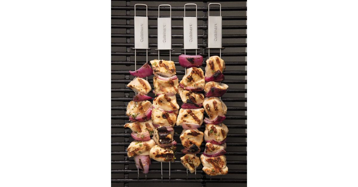 4 Pack Sliding Skewer Set - Built-in Slider Easily Removes Cooked Food 3
