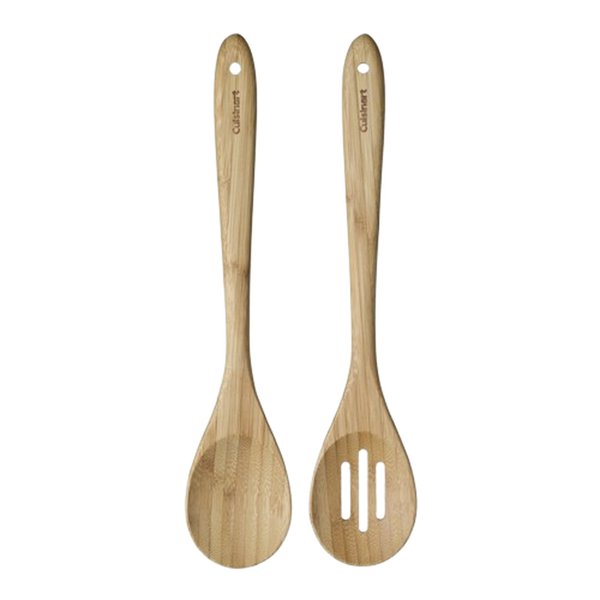 Bamboo wood 2pc Spoon Set (Solid and Slotted) 1