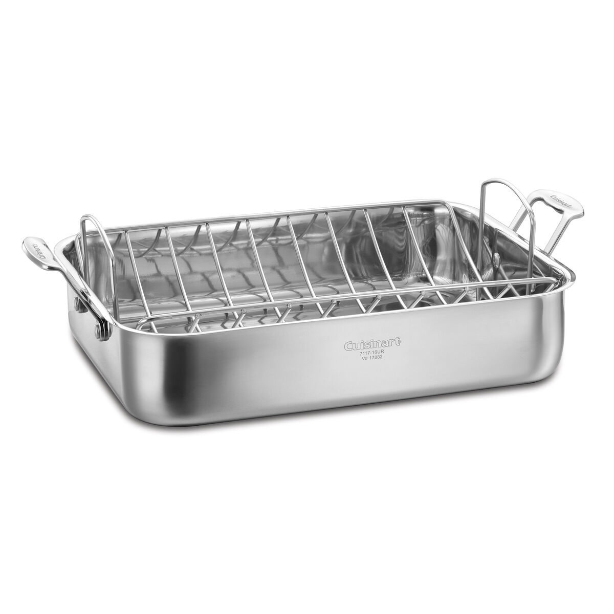 Chef's Classic&trade; Stainless 16" Roasting Pan with Rack