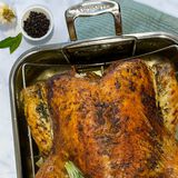 Chef's Classic&trade; Stainless 16" Roasting Pan with Rack