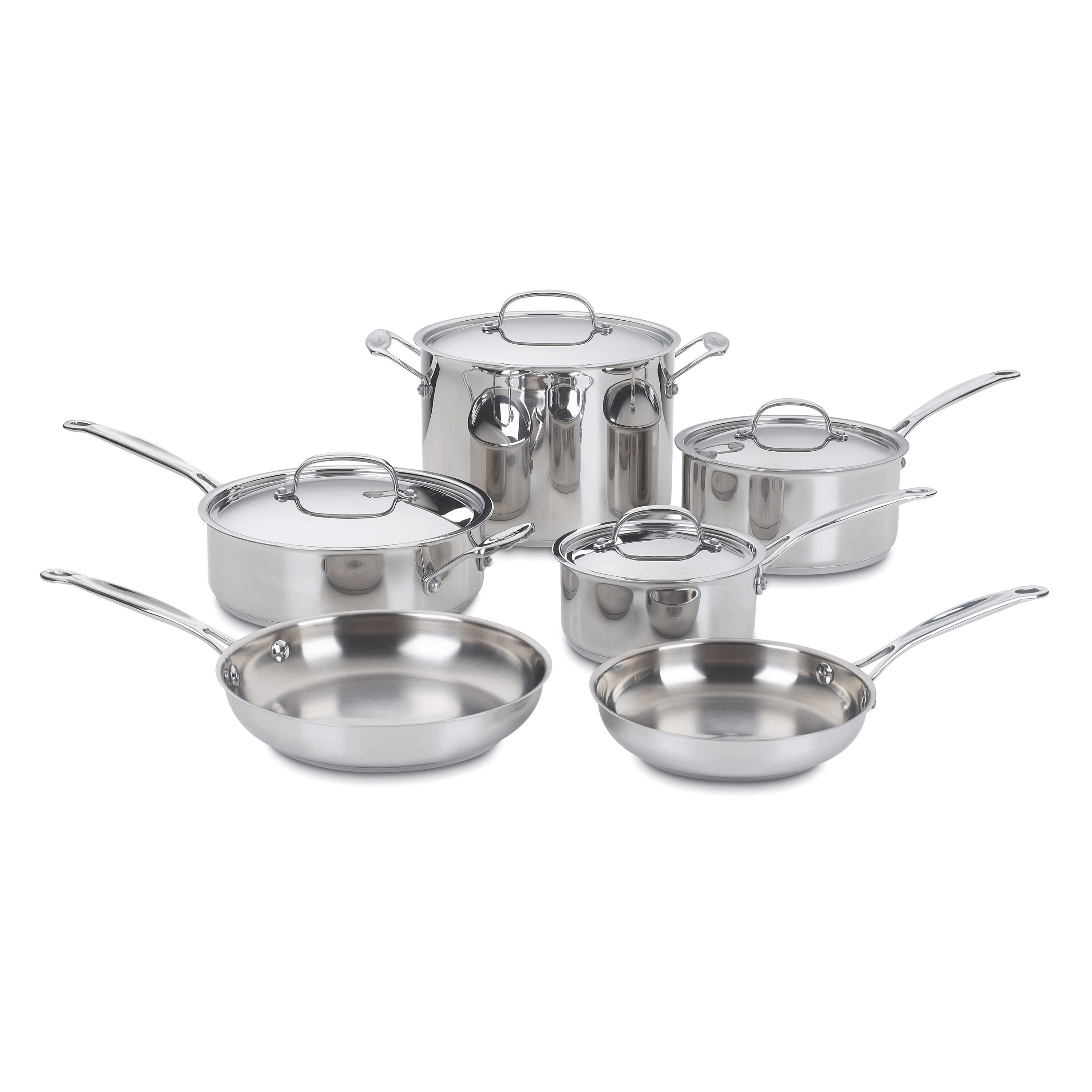 Cuisinart 77-10P1 10-Piece Chef's-Classic-Stainless Collection Cookware Set - Thumbnail 2
