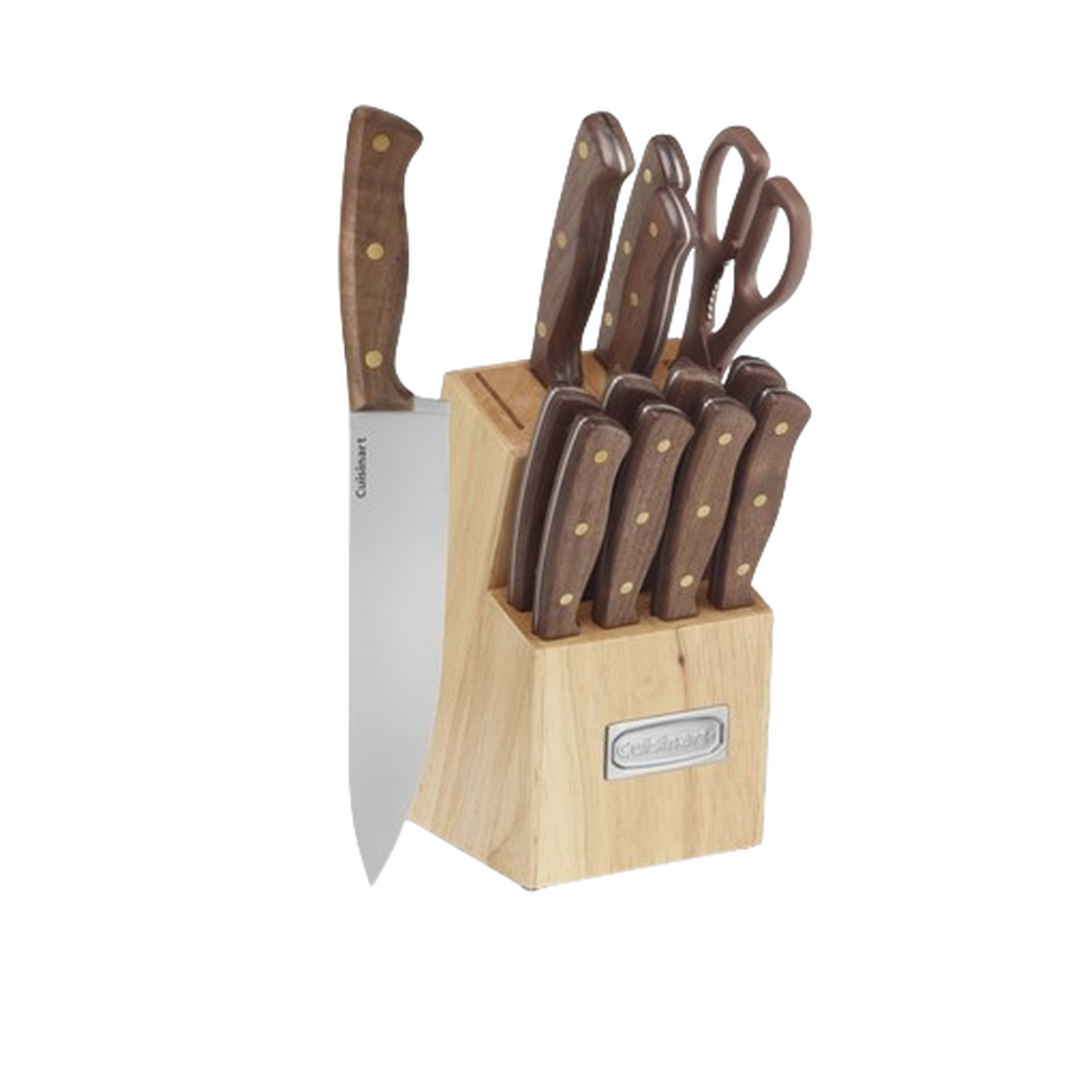 Walnut Triple Rivet 14 Piece Knife Block Set