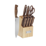 Walnut Triple Rivet 14 Piece Knife Block Set