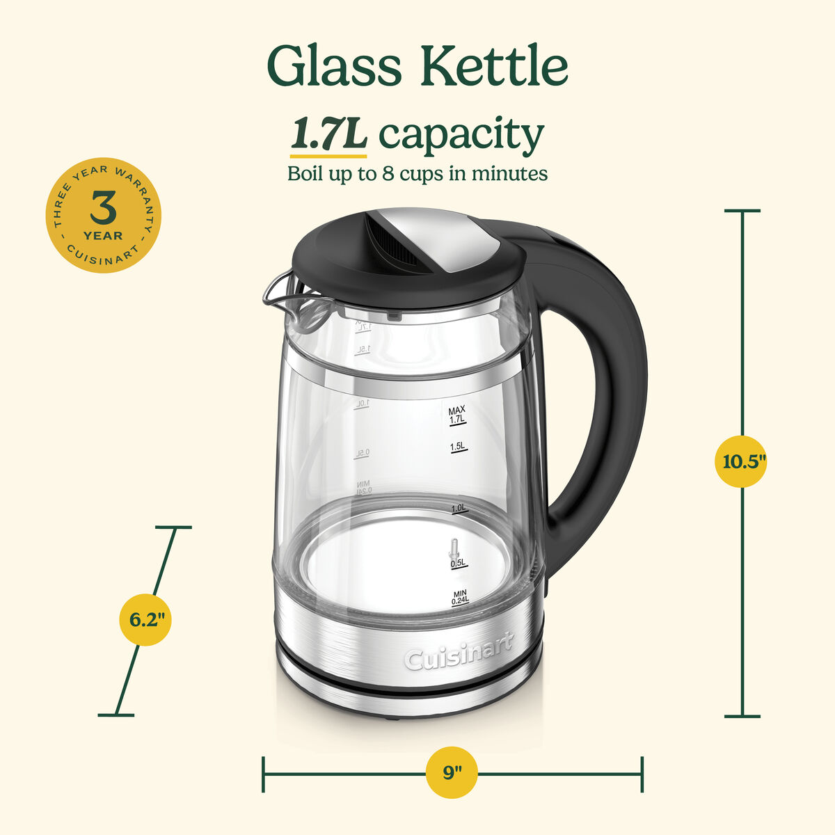 ClearTemp 1.7L Glass Kettle 8