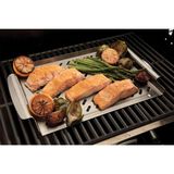 11.5" X 15" Stainless Steel Grill Topper - With Raised Handles 4