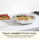 PureClad&trade; Triple-Ply 12" Stainless Steel Skillet with Helper Handle and Cover 4