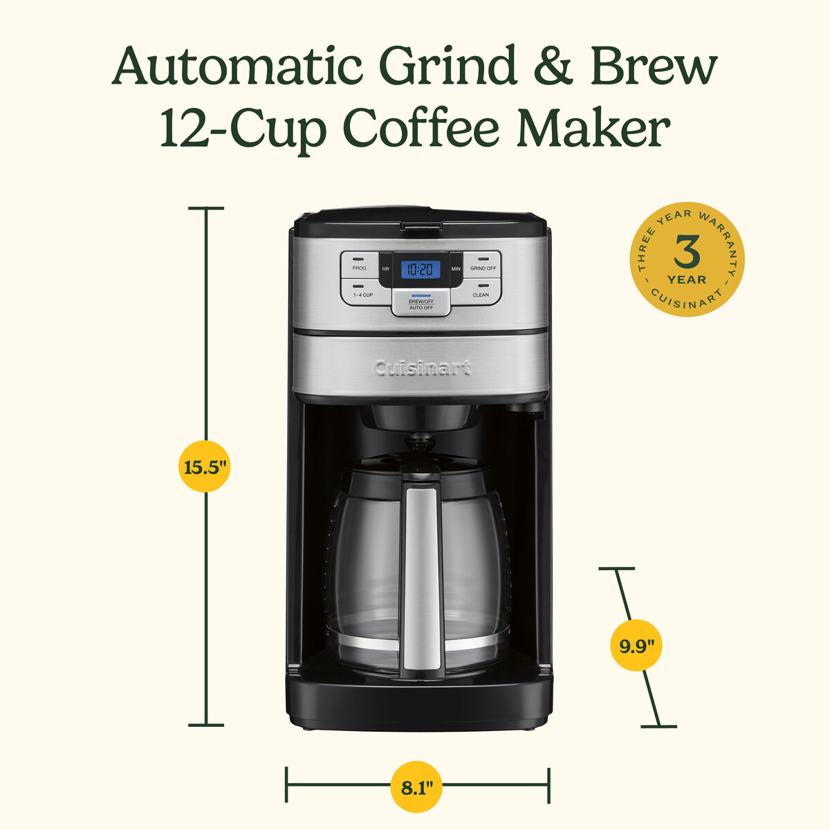 Automatic Grind & Brew 12 Cup Coffee Maker
