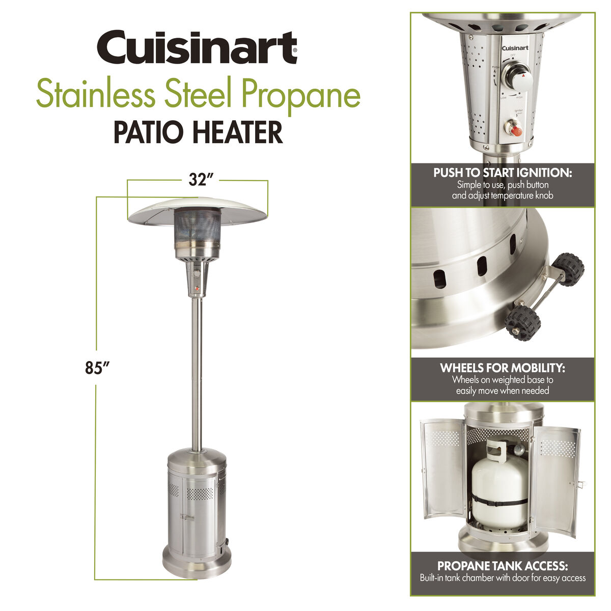 Stainless Steel Propane Patio Heater