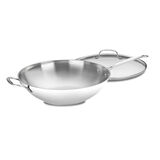 Chef's Classic&trade; Stainless 14" Stir-Fry Pan with Helper Handle & Glass Cover