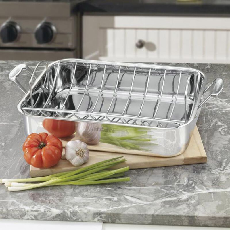 Discontinued Chef's Classic&trade; Stainless 16" Roasting Pan with Rack