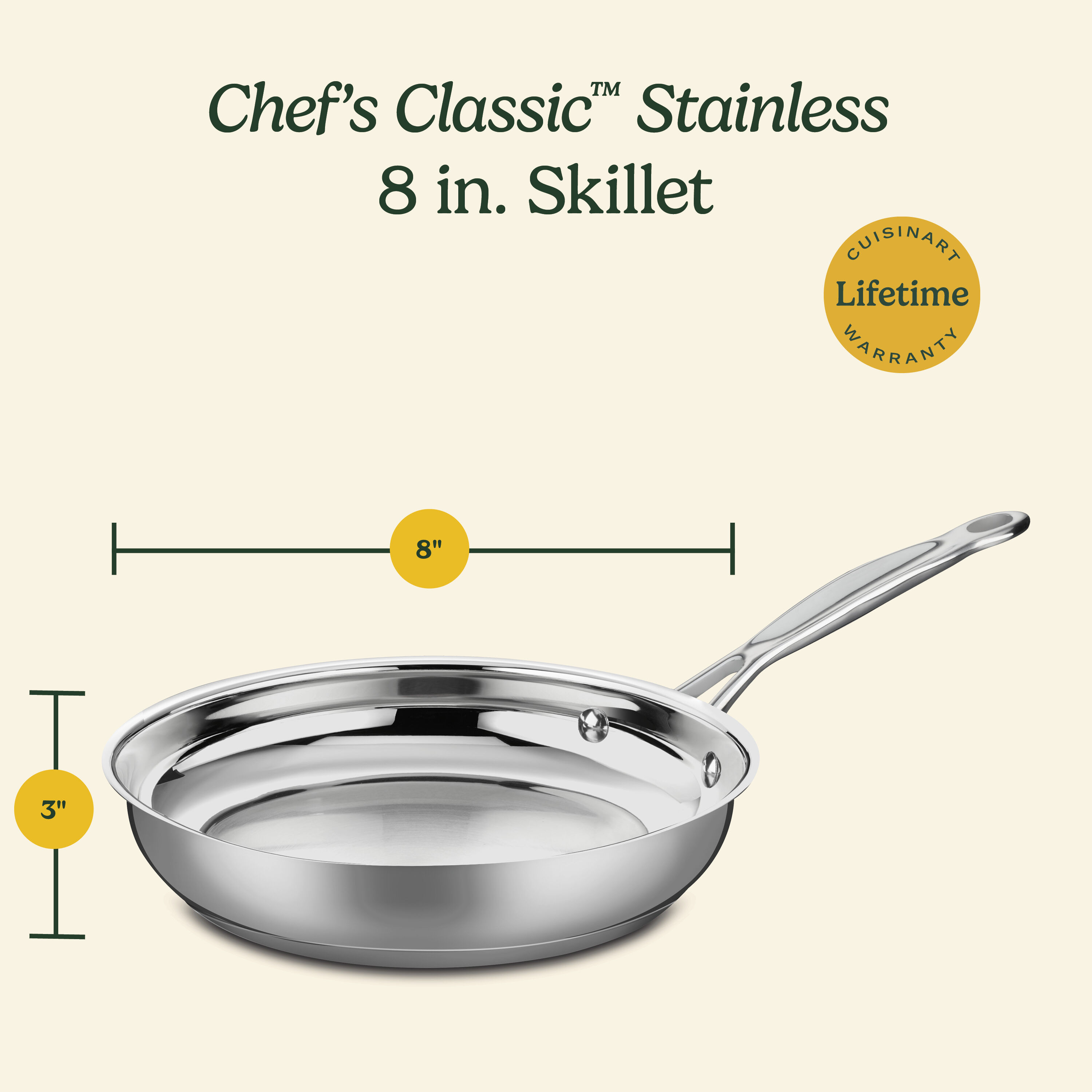 Chef's Classic™ Stainless 8'' Skillet - Cuisinart