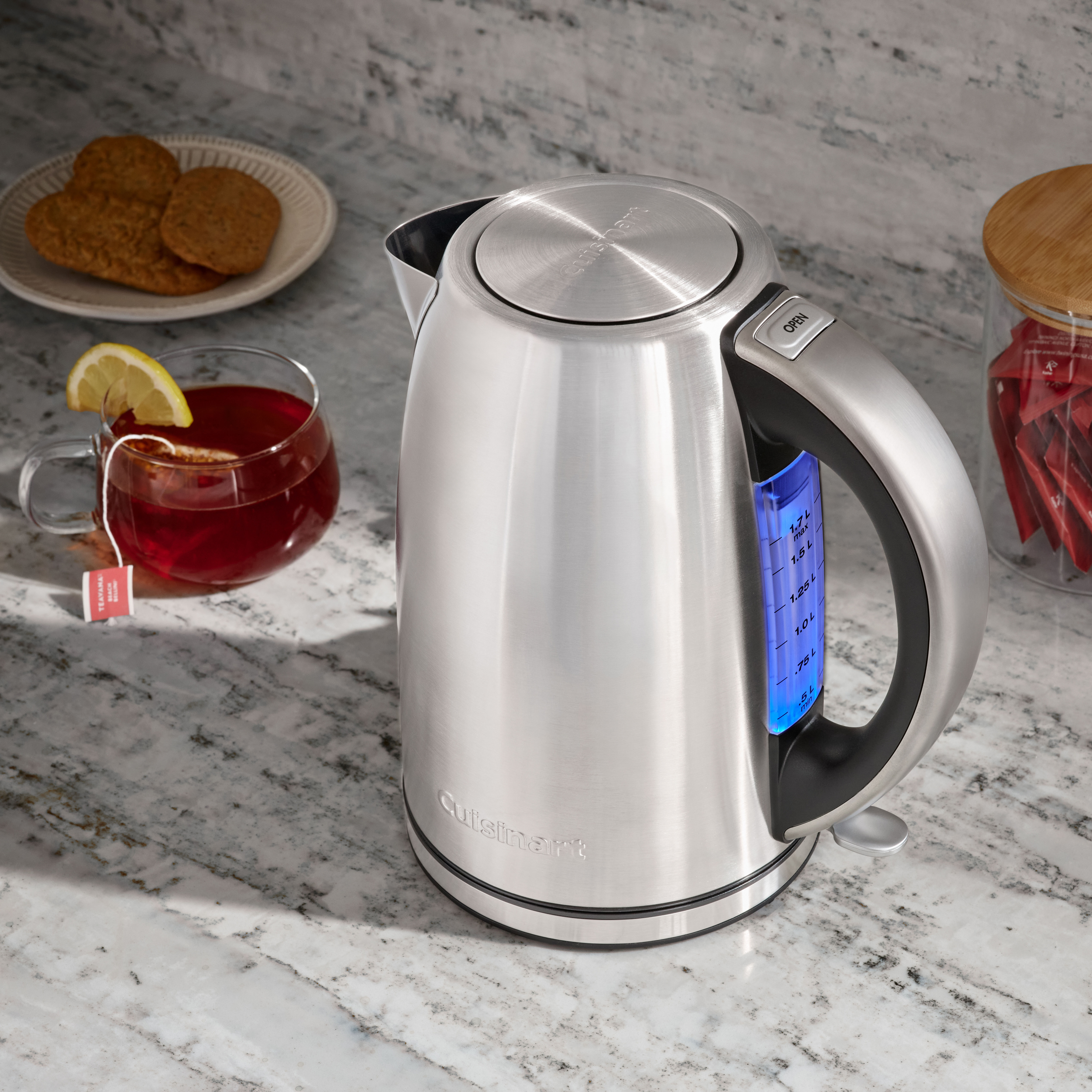 Electric Cordless Tea Kettle - Cuisinart Cuisinart JK-17P1 コードレス 電気ケトル 1.7リットル ステンレススチール