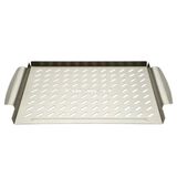11.5" X 15" Stainless Steel Grill Topper - With Raised Handles 1
